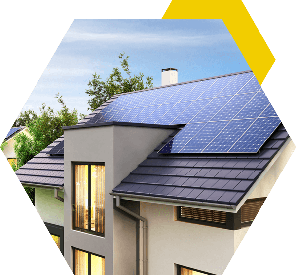Casa com placas solares